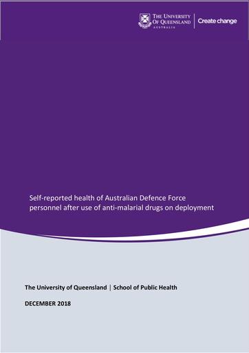 Self-reported health of ADF personnel after use of anti-malarial drugs